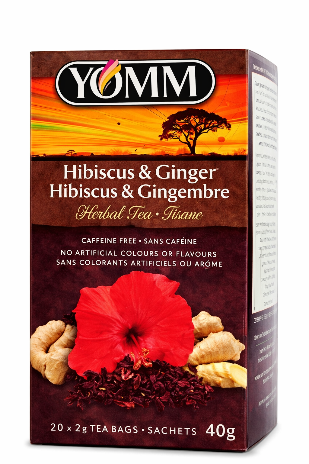 YOMM Hibiscus & Ginger Teabags